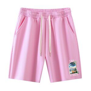 Casablanca Pink Graphic-Print Drawstring Athletic Shorts
